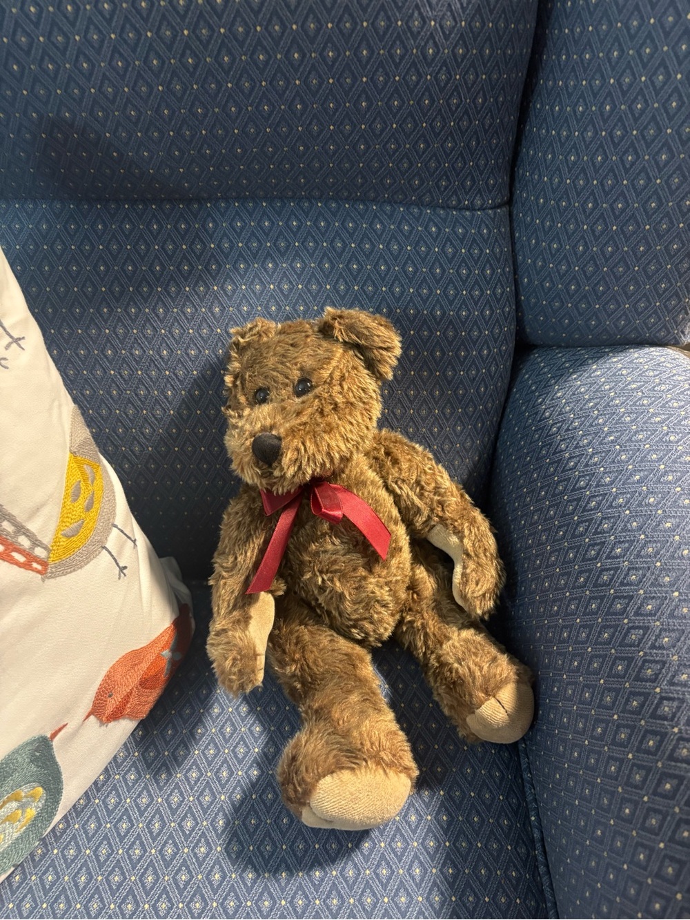 VTG Boyds Bears The Archive Series Jointed Brown Plush Bear #1364 Red Bow